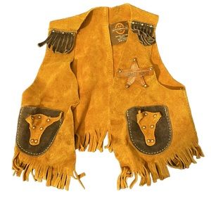 Genuine leather Cowboy Vest Crafted by John R. Craighhead Toddler Size Kid Small